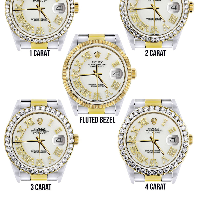 Gold & Steel Rolex Datejust Watch 16233 for Men | 36Mm | White Roman Dial | Oyster Band