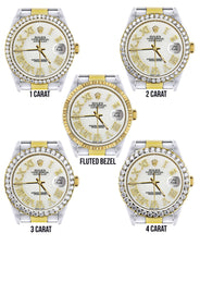 Gold & Steel Rolex Datejust Watch 16233 for Men | 36Mm | White Roman Dial | Oyster Band