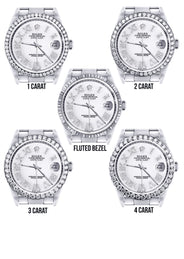 Diamond Mens Rolex Datejust Watch 16200 | 36Mm | White Roman Numeral Dial | Oyster Band