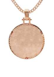 Diamond 10K/14K Rose Gold Large Round Picture Pendant Necklace | Appx. 0.65 Carat