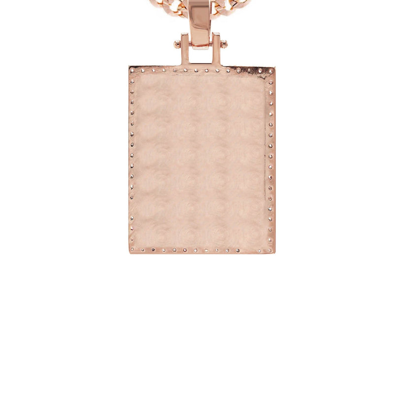Diamond 10K/14K Rose Gold Rectangle Picture Pendant Necklace | Appx. 0.60 Carat