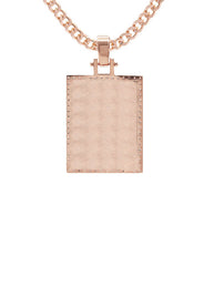 Diamond 10K/14K Rose Gold Rectangle Picture Pendant Necklace | Appx. 0.60 Carat