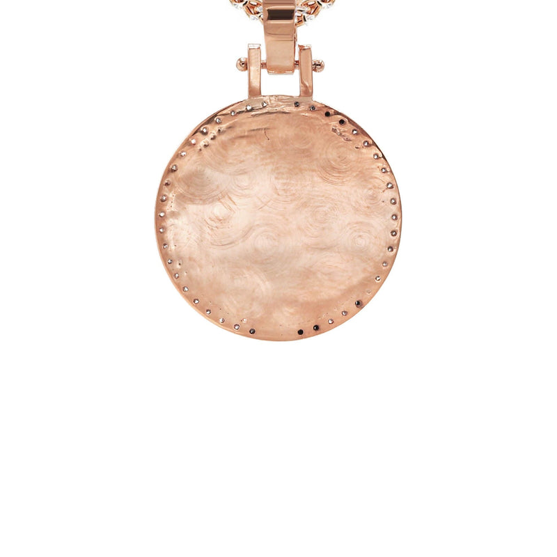 Diamond 10K/14K Rose Gold Small Round Picture Pendant Necklace | Appx. 0.50 Carat