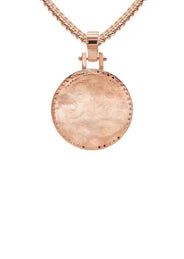 Diamond 10K/14K Rose Gold Small Round Picture Pendant Necklace | Appx. 0.50 Carat