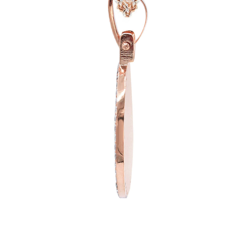 Diamond 10K/14K Rose Gold Small Round Picture Pendant Necklace | Appx. 0.50 Carat