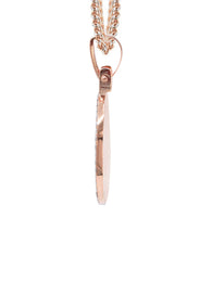 Diamond 10K/14K Rose Gold Small Round Picture Pendant Necklace | Appx. 0.50 Carat