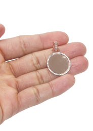 Diamond 10K/14K Rose Gold Small Round Picture Pendant Necklace | Appx. 0.50 Carat