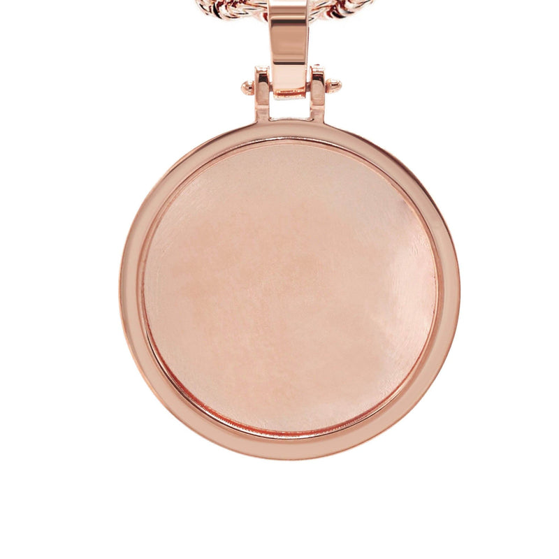 10K/14K Rose Gold Large Round Picture Pendant Necklace