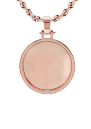 10K/14K Rose Gold Large Round Picture Pendant Necklace