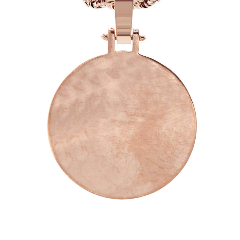 10K/14K Rose Gold Large Round Picture Pendant Necklace