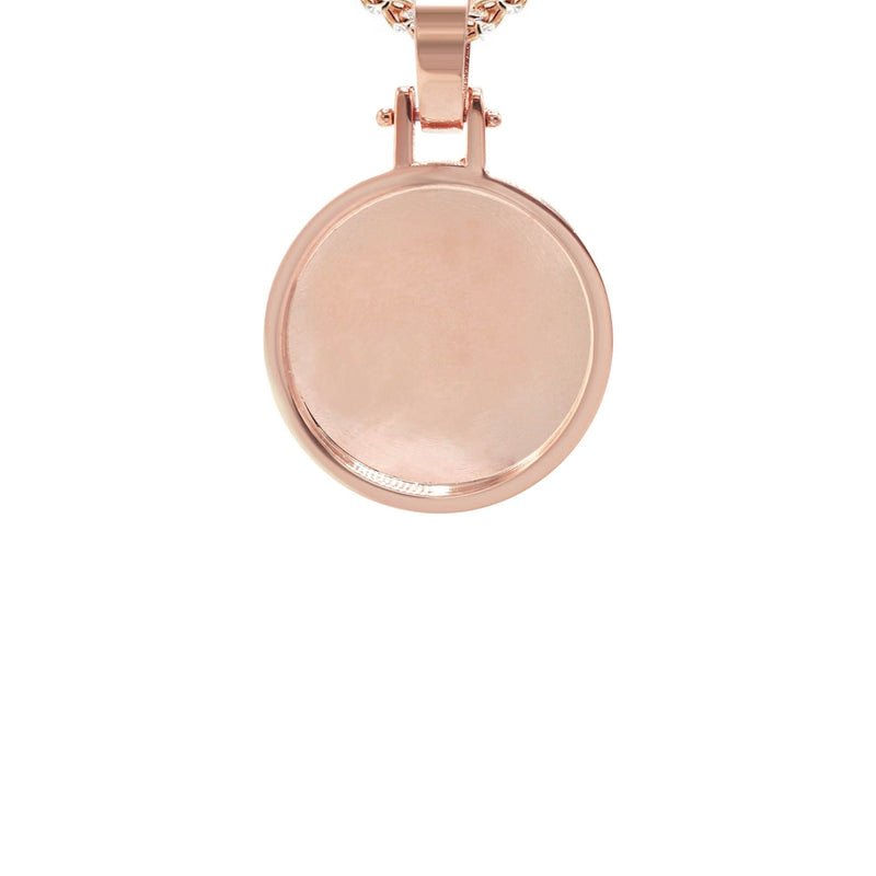 10K/14K Rose Gold Small Round Picture Pendant Necklace