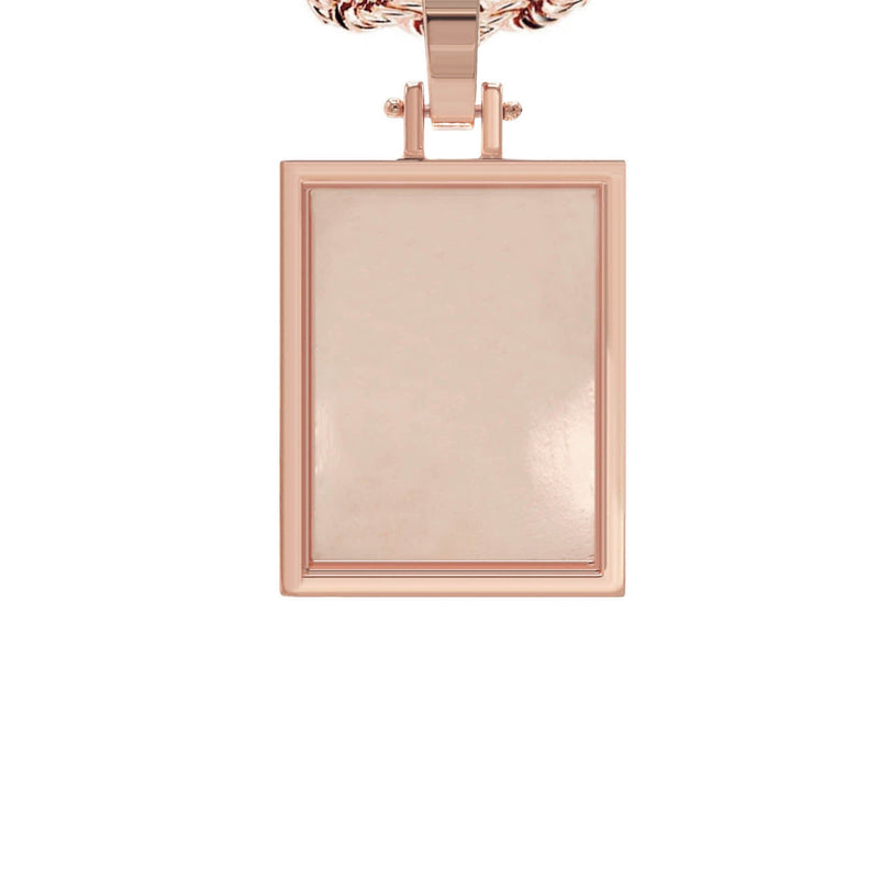 10K/14K Rose Gold Small Rectangle Picture Pendant Necklace