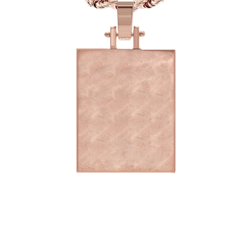 10K/14K Rose Gold Small Rectangle Picture Pendant Necklace