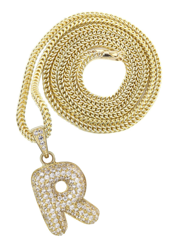 10K Yellow Gold Bubble Letter 