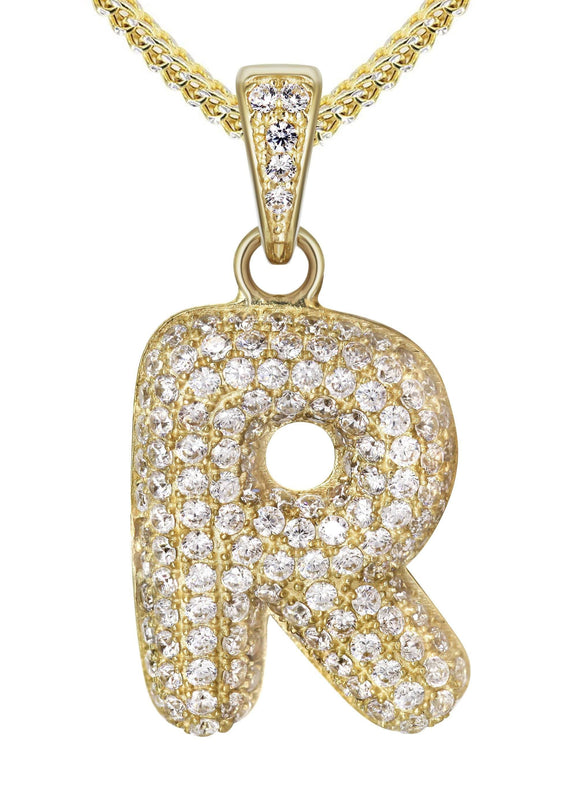 10K Yellow Gold Bubble Letter 