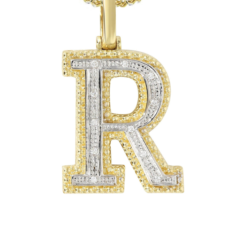 Diamond 10K Yellow Gold Letter "R" Necklace | Appx. 14.3 Grams