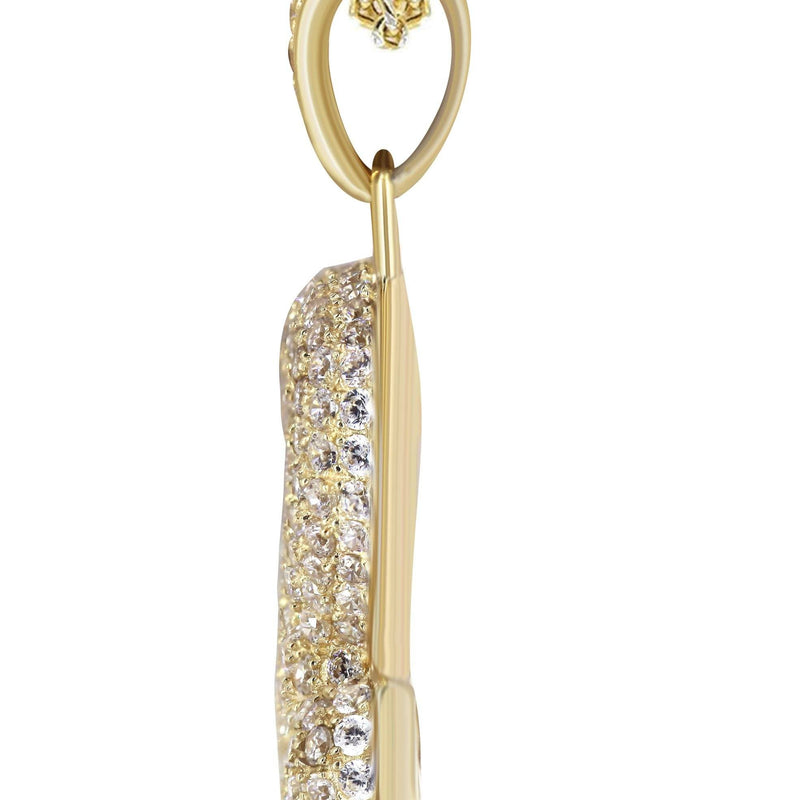 10K Yellow Gold Bubble Letter "R" CZ Necklace | Appx. 13.6 Grams