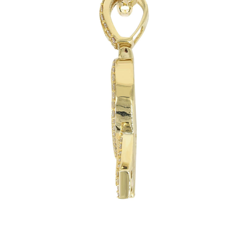14K Yellow Gold Letter "R" Baguette Diamond Necklace | 2.01 Carats