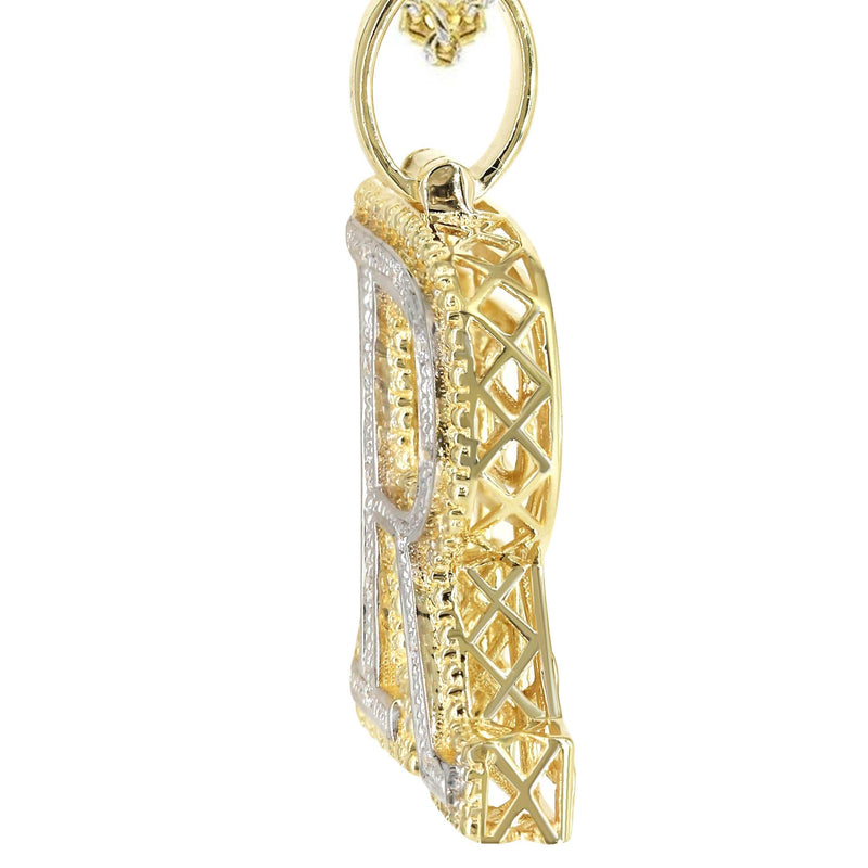 Diamond 10K Yellow Gold Letter "R" Necklace | Appx. 14.3 Grams