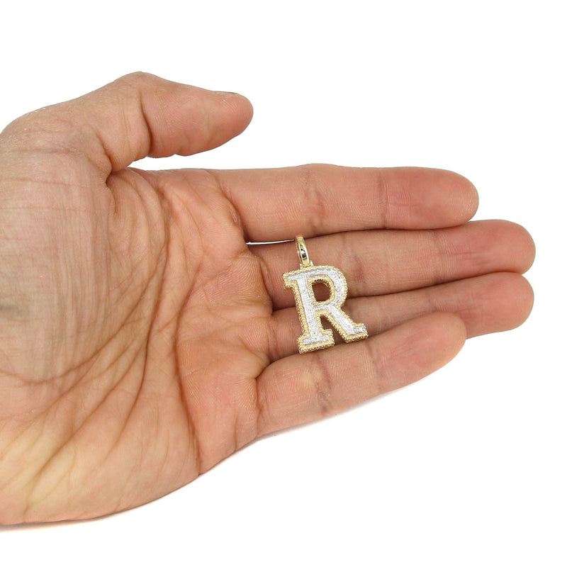 Diamond 10K Yellow Gold Letter "R" Necklace | Appx. 14.3 Grams