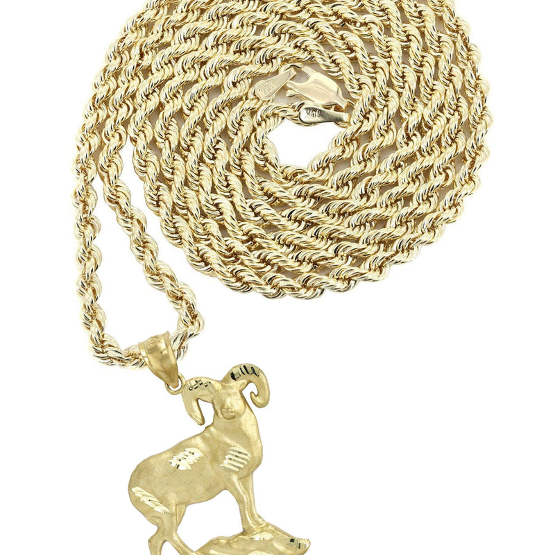 10K Yellow Gold Ram Necklace | Appx. 13.8 Grams