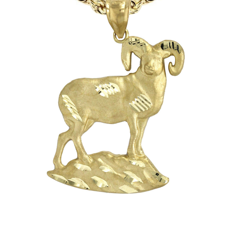 10K Yellow Gold Ram Necklace | Appx. 13.8 Grams
