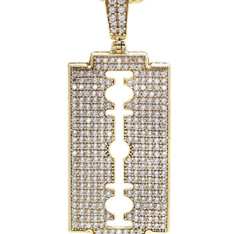10K Yellow Gold  Razor Blade Necklace | Appx. 17 Grams