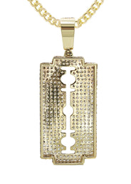 10K Yellow Gold  Razor Blade Necklace | Appx. 17 Grams