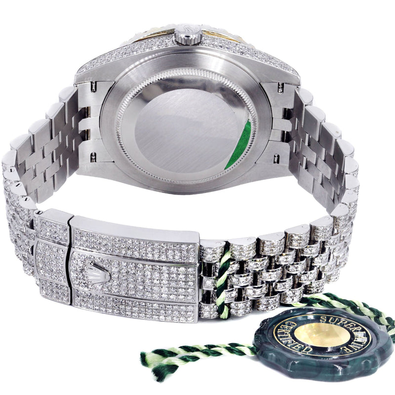 Diamond Iced Out Rolex Datejust 41 | 25 Carats Of Diamonds | Custom Silver Roman Diamond Dial | Jubilee Band