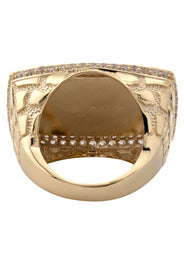 10K Gold Cz Jesus Ring For Men | 9 Grams