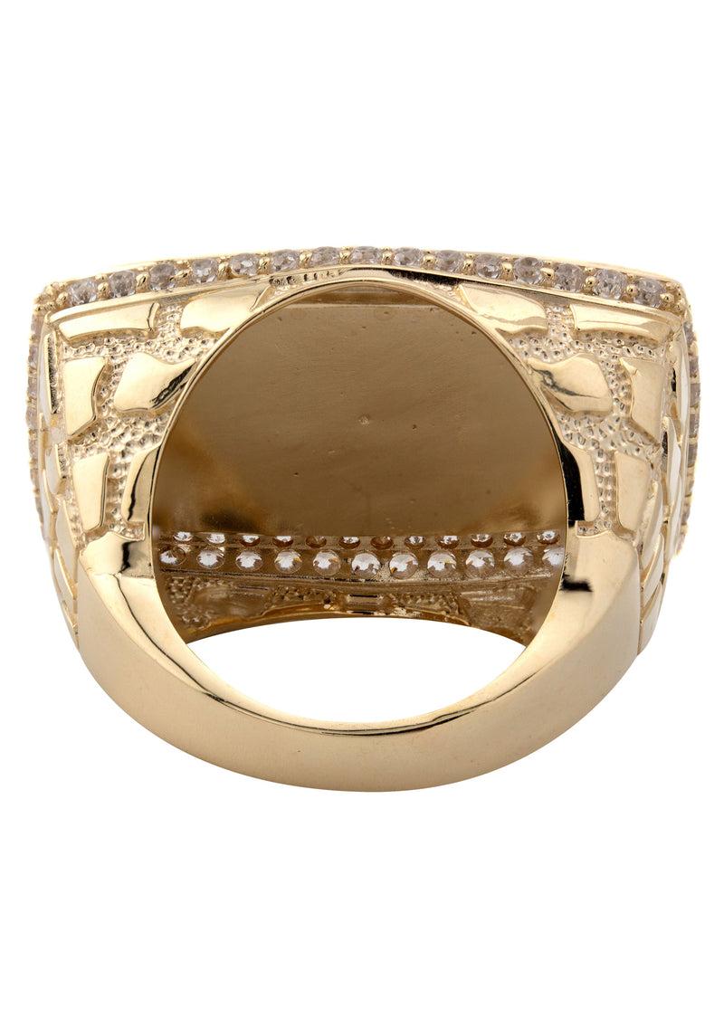10K Gold Cz Jesus Ring For Men | 9 Grams