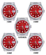 Diamond Mens Rolex Datejust Watch 16200 | 36Mm | Red Diamond Dial | Jubilee Band
