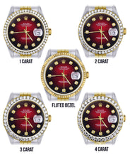 Gold Rolex Datejust Watch 16233 for Men | 36Mm | Red Dial | Jubilee Band