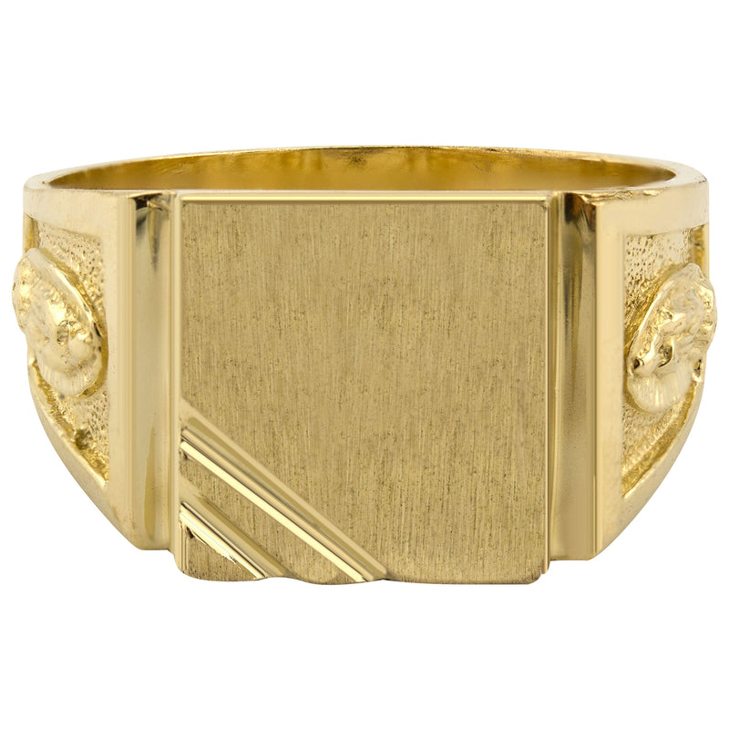 Mens Virgin Mary Signet Ring - 10K Gold | 6 Grams