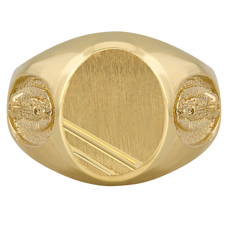 Mens Virgin Mary Signet Ring - 10K Gold | 6 Grams