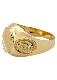Mens Virgin Mary Signet Ring - 10K Gold | 6 Grams