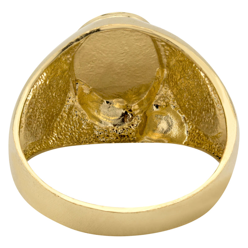 Mens Virgin Mary Signet Ring - 10K Gold | 6 Grams