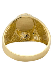 Mens Virgin Mary Signet Ring - 10K Gold | 6 Grams