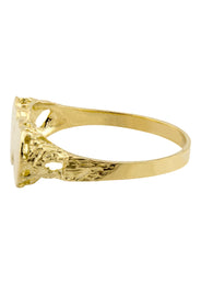 Mens Hearts Signet Ring - 10K Gold | 2 Grams