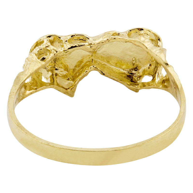 Mens Hearts Signet Ring - 10K Gold | 2 Grams