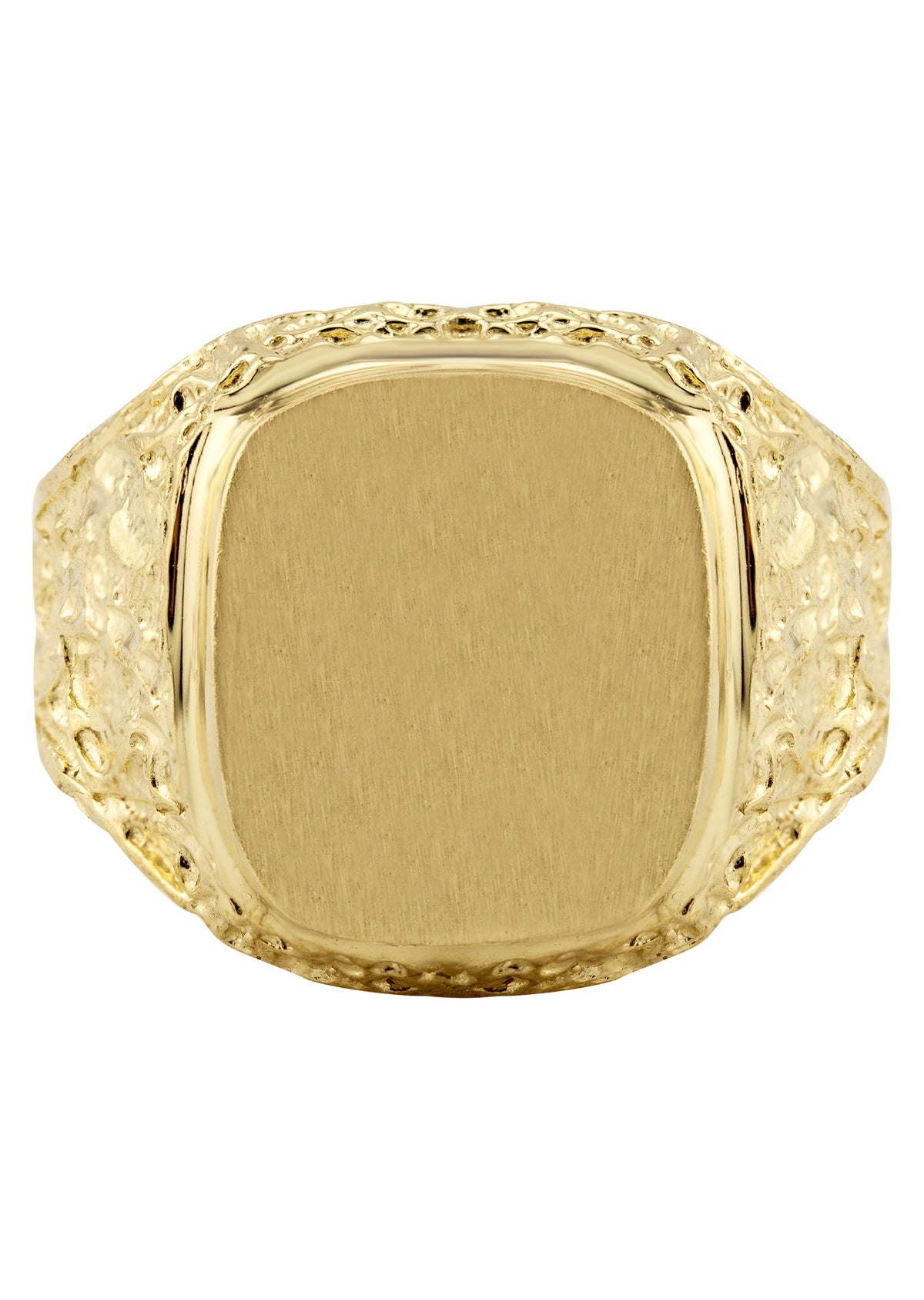 Mens Nugget Signet Ring - 10K Gold | 7 Grams