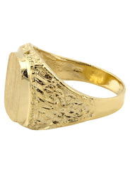 Mens Nugget Signet Ring - 10K Gold | 7 Grams