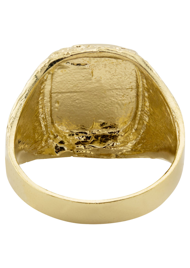 Mens Nugget Signet Ring - 10K Gold | 7 Grams