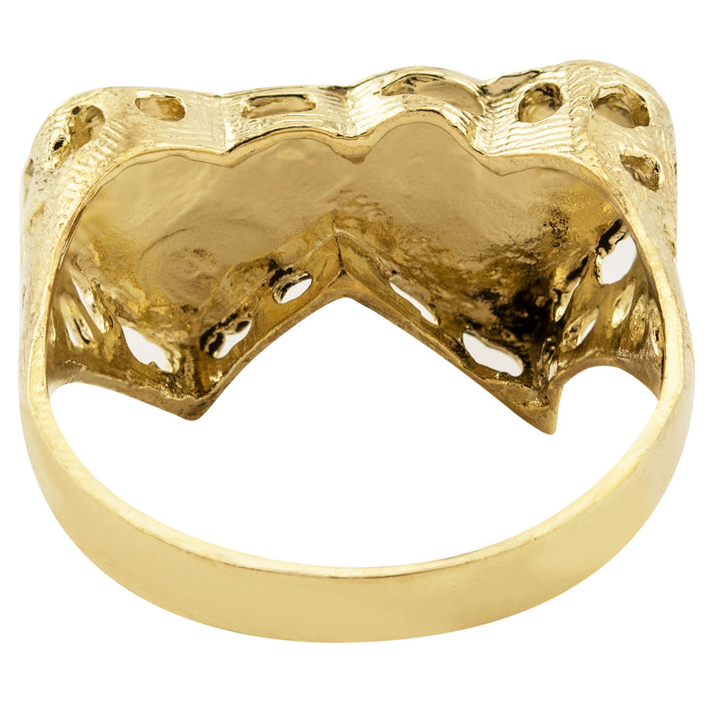 Mens Hearts Signet Ring - 10K Gold | 3.3 Grams