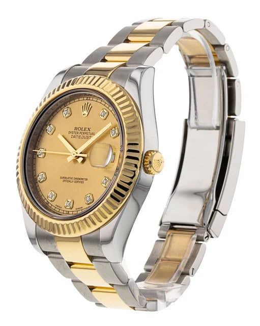 Rolex Datejust II - 116333 |  41 MM | Champagne Diamond Dial | Stainles Steel & Yellow Gold