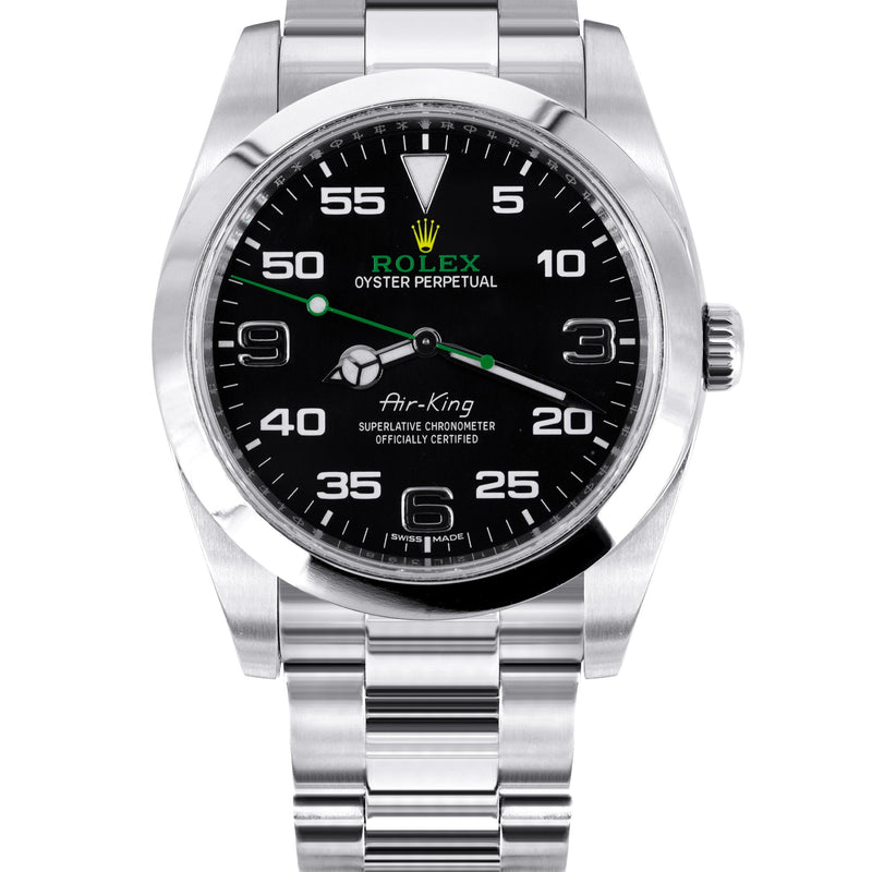 ROLEX AIR KING | STEEL WATCH | OYSTER BAND | BLACK DIAL