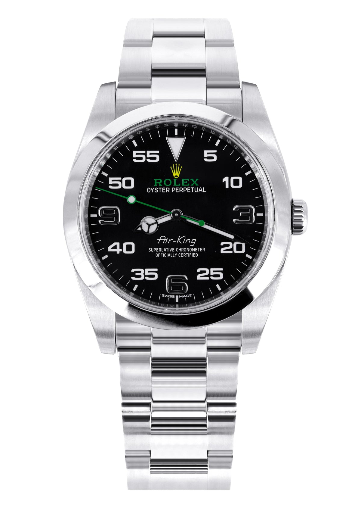 ROLEX AIR KING | STEEL WATCH | OYSTER BAND | BLACK DIAL