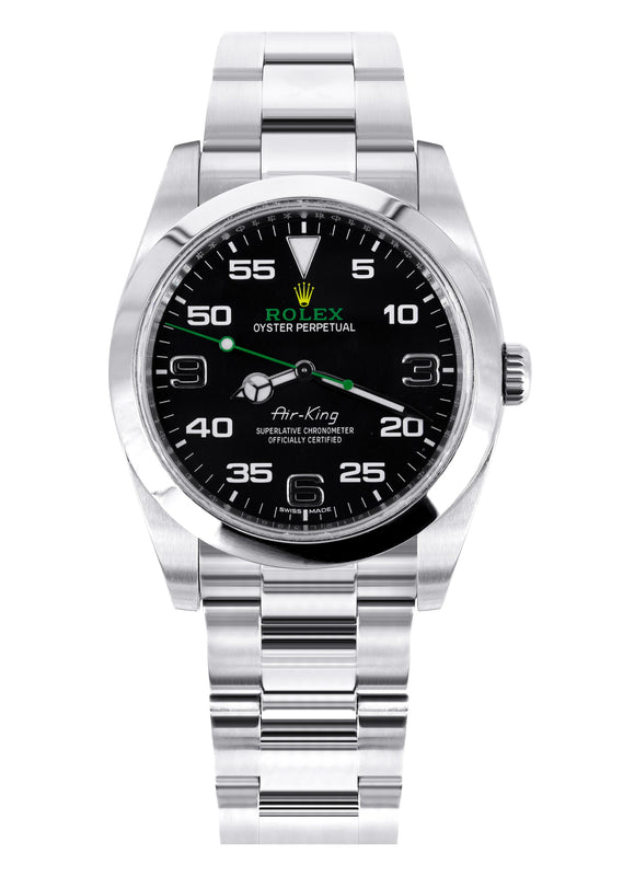 ROLEX AIR KING | STEEL WATCH | OYSTER BAND | BLACK DIAL