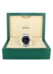 ROLEX AIR KING | STEEL WATCH | OYSTER BAND | BLACK DIAL