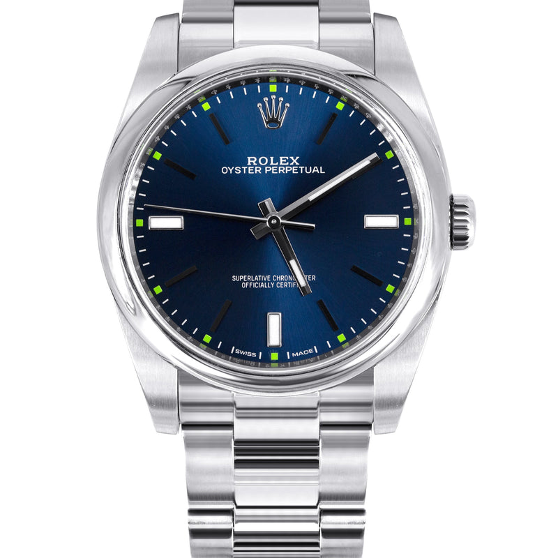 ROLEX OYSTER PERPETUAL 39 | STEEL WATCH | OYSTER BAND | BLUE DIAL